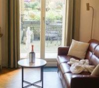 Living room sofa with garden view