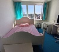 Sunny bedroom with single bed