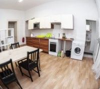 Open kitchen dining area overview