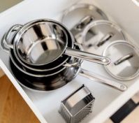 Kitchen drawer with cookware