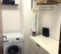 Laundry room washing machine storage