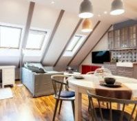 Open plan living kitchen dining area