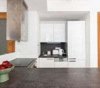 Kitchen with island counter