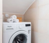 Washing machine with towels