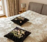 The bedroom is furnished with double bed.