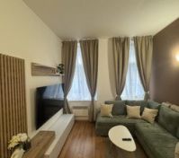 V obýváku najdete velkou televizi s úhlopříčkou 65 palců a možností připojení k různým streamovacím portálům přes Wi-Fi 