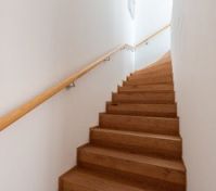 Wooden staircase interior