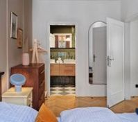 Bedroom with ensuite bathroom view