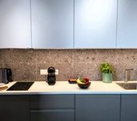 Modern kitchen counter with appliances