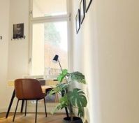 Desk area with large window