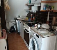 Kitchen with washing machine