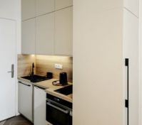 Compact modern kitchen with oven
