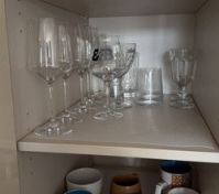 Kitchen cabinet glasses mugs shelves