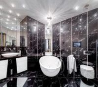 Master bathroom with hot tub