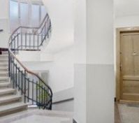Building staircase and apartment entrance door