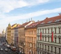 City street view from window