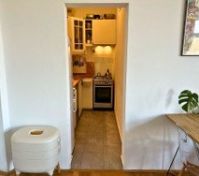 The kitchen from the living room