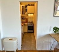 The kitchen from the living room