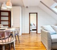 Dining sofa area with bedroom view
